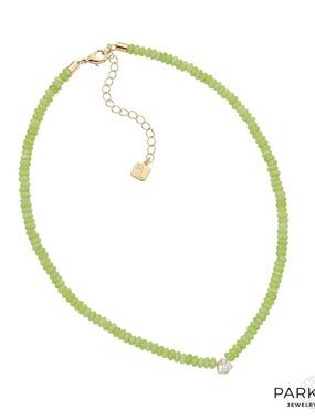 Park Lane PISTACHIO Necklace Lime Green Jade CZ Pendant NWT